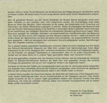 Nachschöpfung, Römisches Glas, Köln, Römisch Germanisches Museum, Museumsshop, Mundgeblassen, handgearbeitet