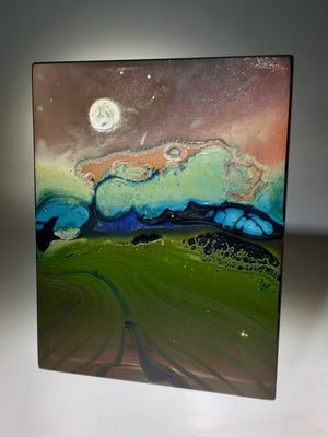 Jack Ink, Studioglas, Glasbild, Sandguss, Landschaft, Landscape