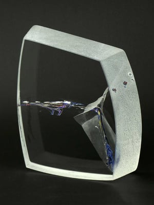 Thomas Lemke, optisches Glas, Skulptur, formgeschmolzen, Oxyde, Pigmente, Schliff, Hadamar, Staatspreis