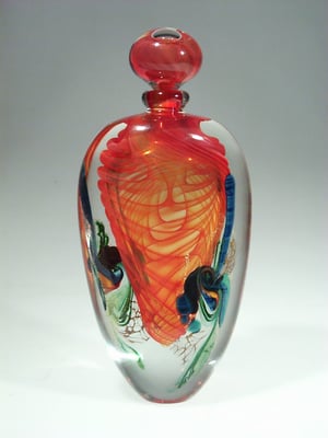 Robert Pierini, Vase, Flakon, Biot, verre soufflé, Studioglas, hotglass, blownglass, Kunsthandwerk, handmade