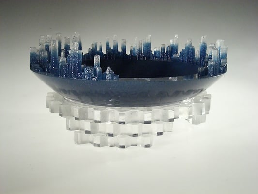 Thomas Kruck, Pâte-de-verre, Fusing, Skulptur, formgeschmolzen, Hadamar, Schale, Studioglas, Glaskunst