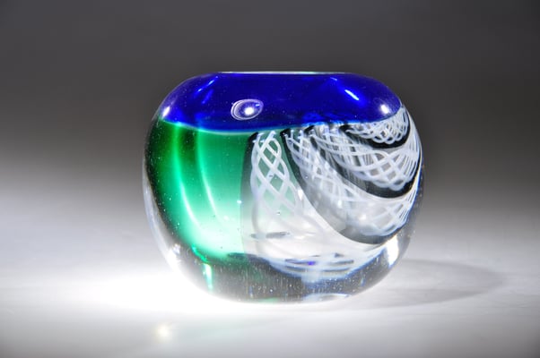 Hubert Hödl, Studioglas, Alte Kirche, Lohberg, Glaskunst, Vase, Fadenglas, Bayerischer Wald