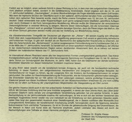 Nachschöpfung, barockes Glas, Kunstgewerbe, angewandte kunst,Museumsshop, Mundgeblasen, handgearbeitet