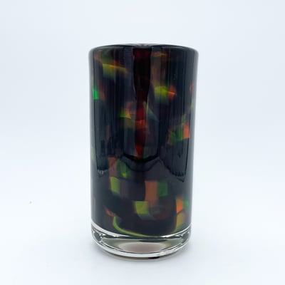 Gerd Kruft, Studioglas, optiscges glas, Glaskunst, Essen, Gefäß, Vase, Saturn, John Kuhn, Schliff, Farbe