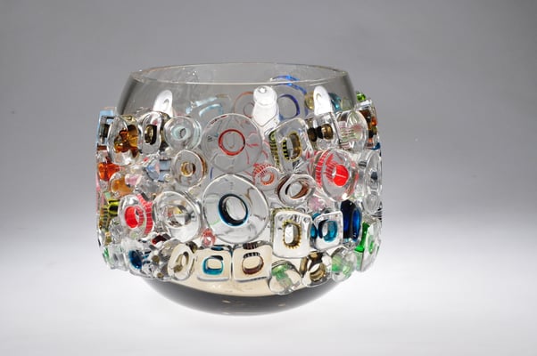 Sabine Lintzen, Studioglas, Glaskunst, blownaway, hoglass, vase, schale, threads, murrini, sittard, niederlande
