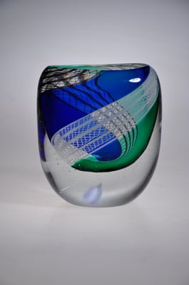 Hubert Hödl, Studioglas, Alte Kirche, Lohberg, Glaskunst, Vase, Fadenglas, Bayerischer Wald