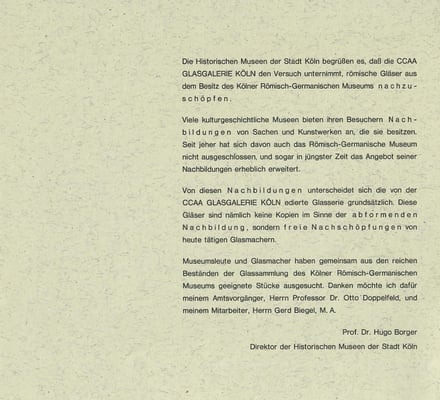 Nachschöpfung, Römisches Glas, Köln, Römisch Germanisches Museum, Museumsshop, Mundgeblassen, handgearbeitet