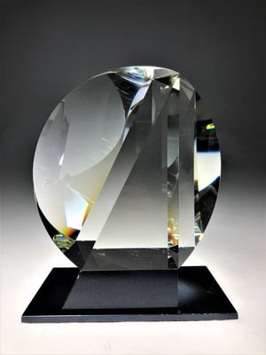 Karl Berg, geschliffenes Glas, optisches Glas, Glasskulptur, sculpture, studioglas