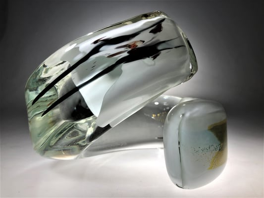 Wolfgang Mussgnug, Studioglas, Glaskunst, Skulptur, Murano. Zanetti, hotglass, blownaway, handmade, nördlingen