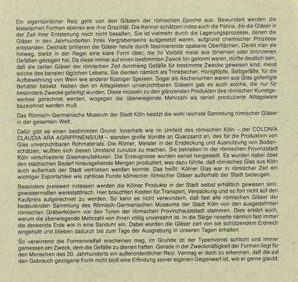 Nachschöpfung, Römisches Glas, Köln, Römisch Germanisches Museum, Museumsshop, Mundgeblassen, handgearbeitet