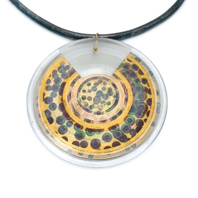 Isgard Moje-Wohlgemuth, Studioglas, Glaskunst, Glasschmuck, Gefäß, Vase, Oxyde, Gold