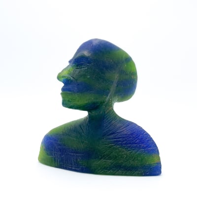 Hartmann Greb, Pâte-de-verre, killncast, fromgeschmolzen. Skulptur, Studioglas, Kopf, Figur, Mensch