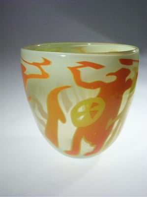 Eric Lindgren, Studioglas, geblasenes Glas, Kelche, Becher, Vase, Graal, Frankreich, verre soufflé