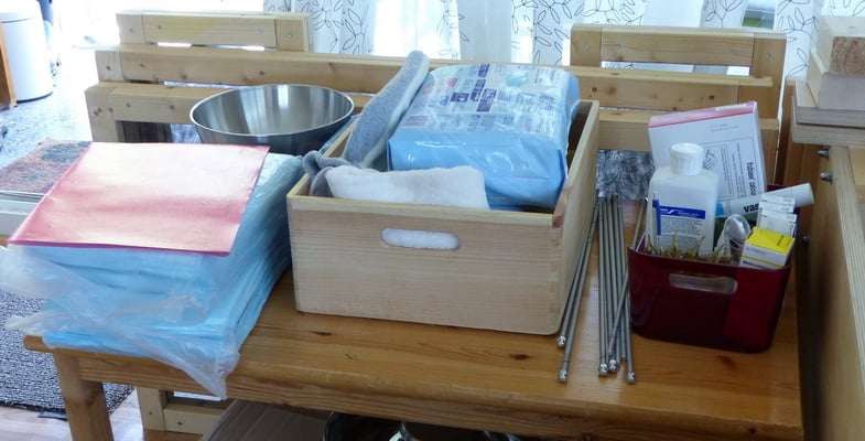 alles für die Geburt steht bereit