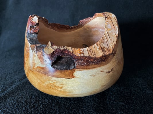 Schüssel geschlossen mit Naturrand Birke Ø 23 H 14 cm Nr.Z-200