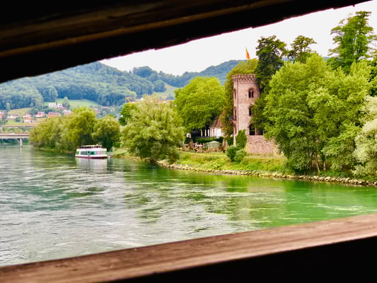 Blick auf Rhein und Diebsturm