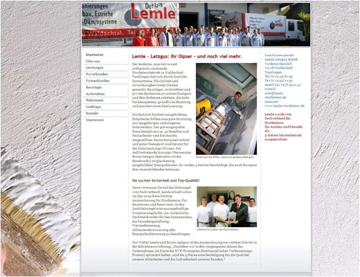 Website für www.lemle-stuckateur.de (mit jimdo erstellt)