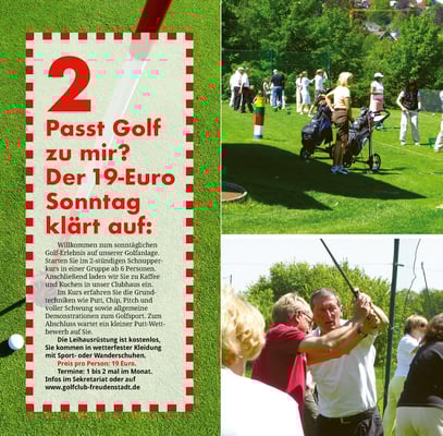 Seite 4-5 vom Golf-Einsteiger-Flyer 2020.