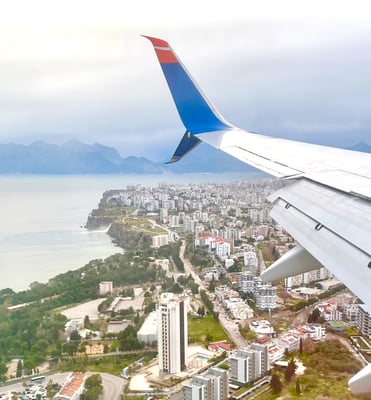 Anflug mit Blick auf Antalya