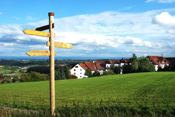 Blick auf Salzstetten beim Hotel Albblick
