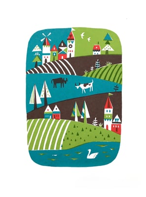 Green hills（シルクスクリーン印刷）