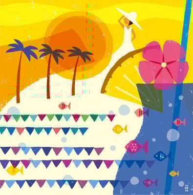 ウクレレCDジャケット展 描き下ろし