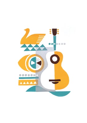 Lemon & Guitar （シルクスクリーン印刷）