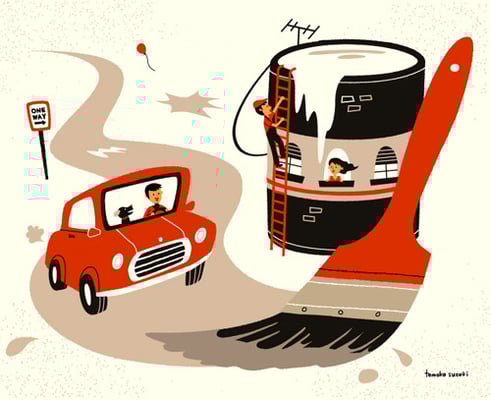 ペンキ塗り立て