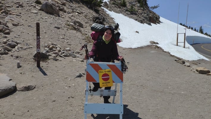 Am anderen Ende bemerken wir, dass der Trail gesperrt war.