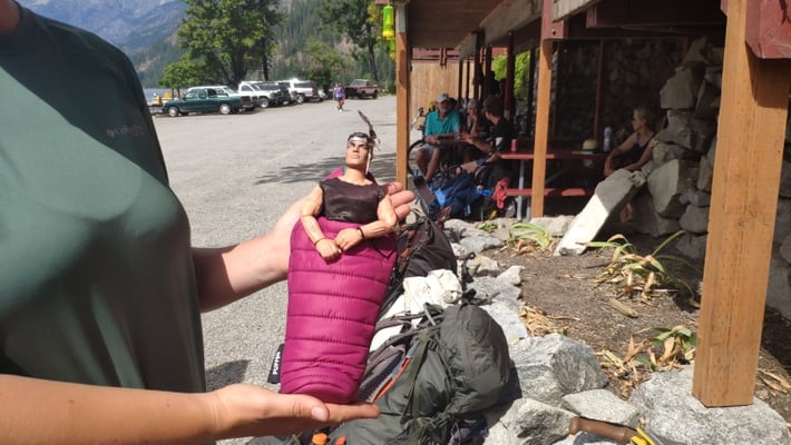 ... ihr Maskottchen mit neuem Schlafsack
