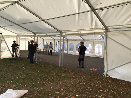 Zeltbau 8x18m plus 6x12m