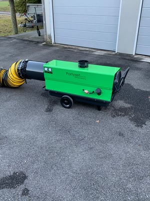 Kompakte Zeltheizung 25kw zum Mieten