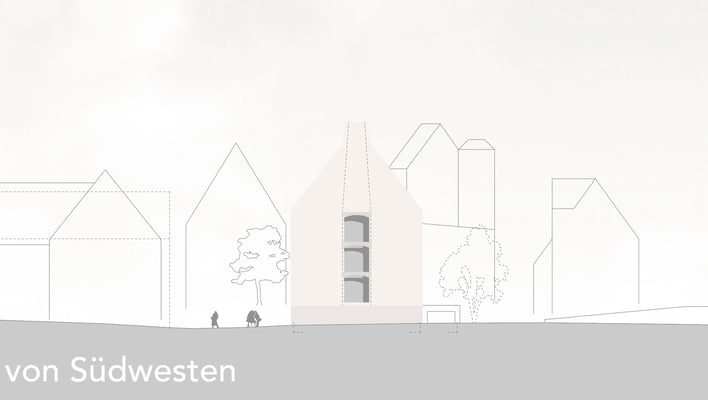 Rathausergänzungsgebäude Pfullingen von Südwesten