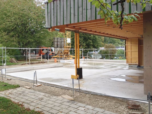 Erweiterung Kinderhaus Hagelloch, Bodenplatte Südwestseite