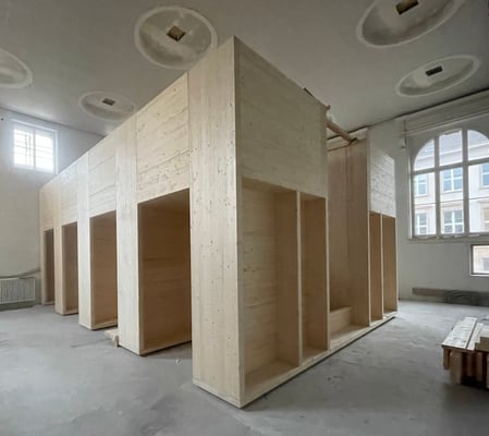 Alte Physik Tübingen, der Lesewürfel ist aufgerichtet