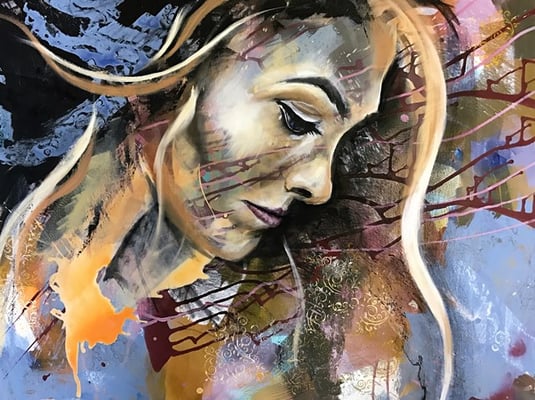 Seelentiefe    Mixed Media auf Leinwand  80x60