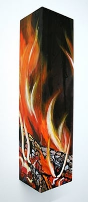 Rundum Licht und Wärme             10x9x40     auf Holzkiste