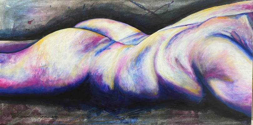 Ins Licht gerückt   100x50  Mixed Media auf Leinwand    20231800