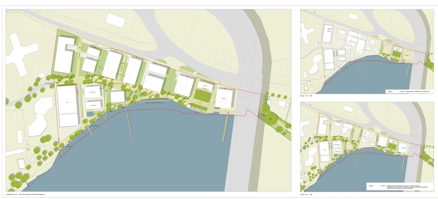 Städtebaulicher Entwurf mit Ausbaustufen