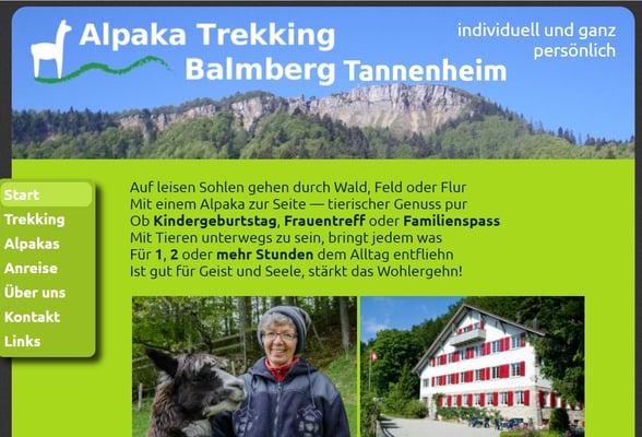 Alpakatrekking Jura und Gruppenhaus