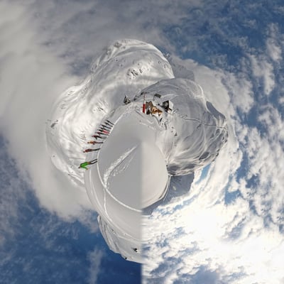 Little Planet Oberalppass mit Leuchtturm