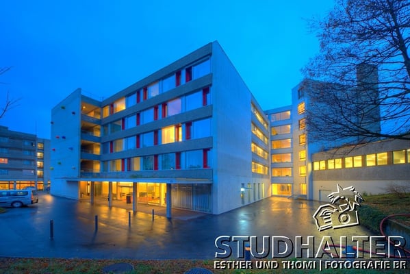 Nachtaufnahmen Betagtenzentrum Eichhof Luzern für Energo by Stockerdirect.ch. HDR-Fotografie.