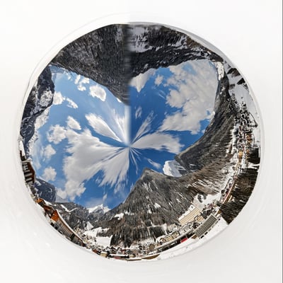 Little Planet Oberalppass mit Leuchtturm