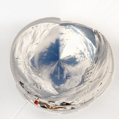 Little Planet Oberalppass mit Leuchtturm