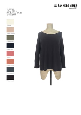 11-834-910, 96 Sweater 7/8 sleeves, wet asphalt