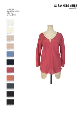 11-524-916, 77  Shirt 7/8 sleeves, rouge