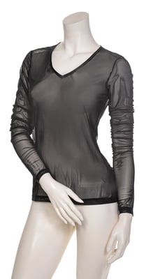 1061-101 Shirt net V neckline black