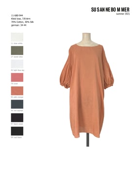 11-680-944, 82 Dress 7/8 sleeves, pale orange