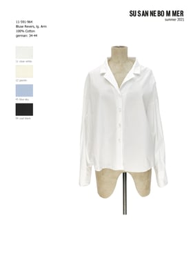 11-591-964, 11 Blouse long sleeves, clear white