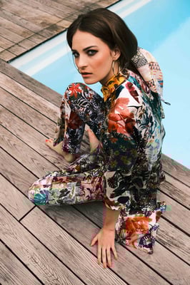 Leni Blouse  Print U11,  249 Uberta flaired leggings Print U11